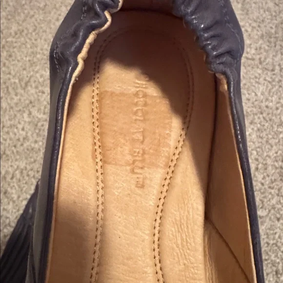 Chocolat Blu Navy Blue Leather Flats - Picture 4 of 6